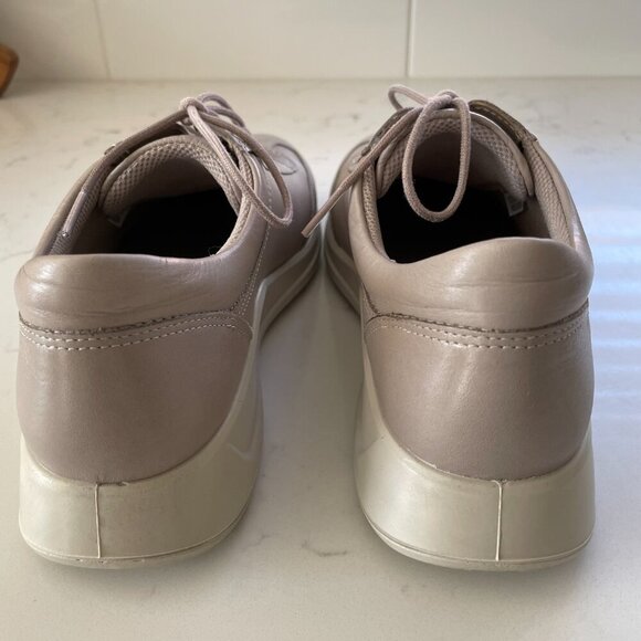 Ecco Soft 7 Casual Lo Cut Leather Lace Up Sneakers Neutral Soft Grey Sz 40 - Picture 5 of 13